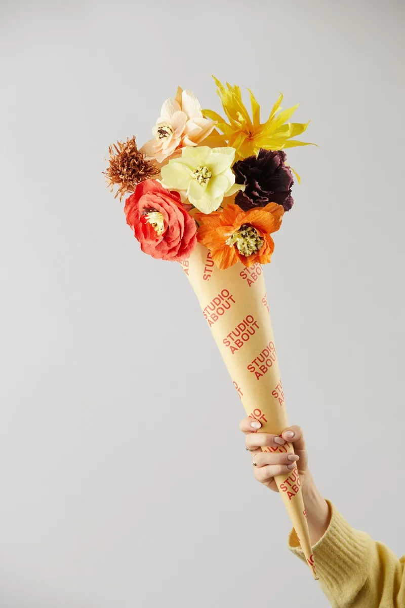 PAPER FLOWER BOUQUET, 7 PCS, GOOD LUCK7 by Studio About – interior photo