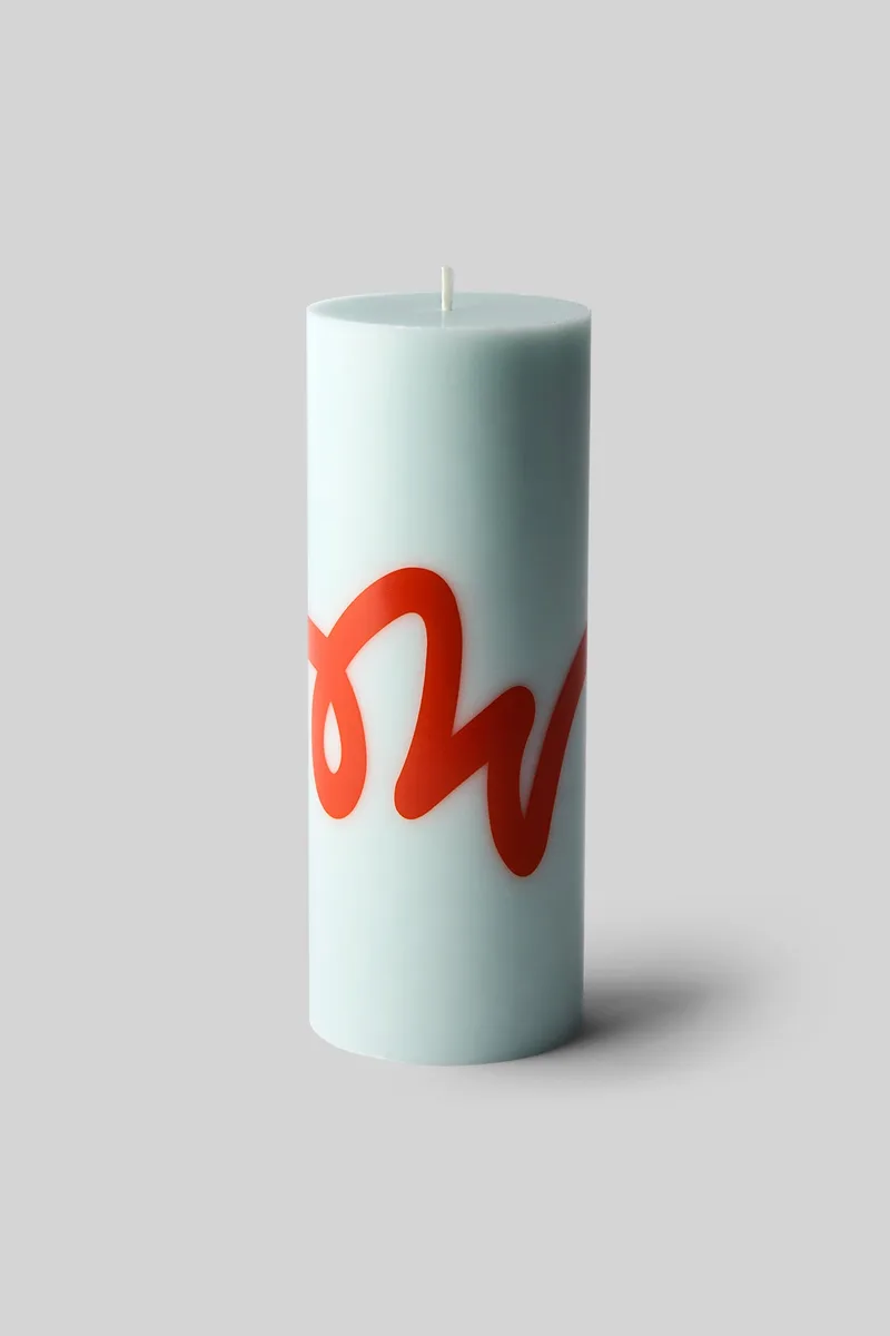PILLAR CANDLE, MINT/RED by Studio About – product photo