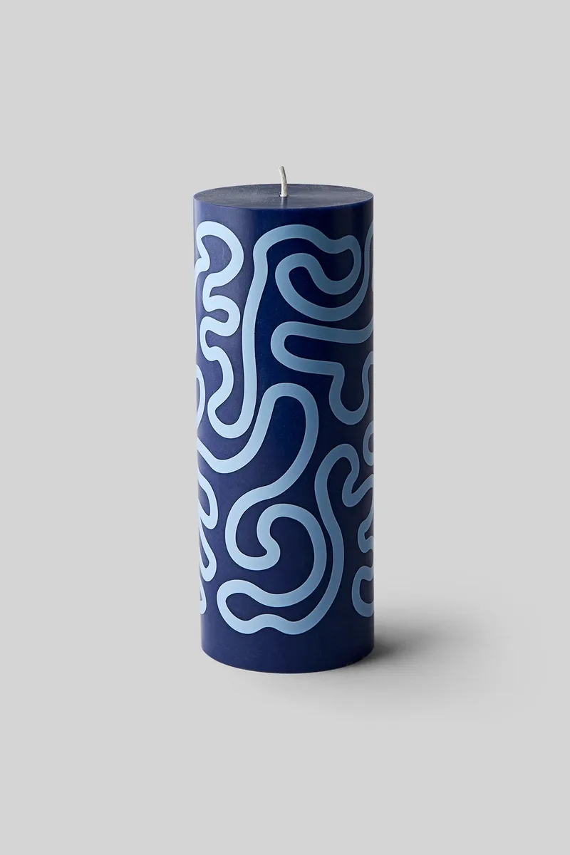 PILLAR CANDLE, DARK BLUE/LIGHT BLUE by Studio About – product photo