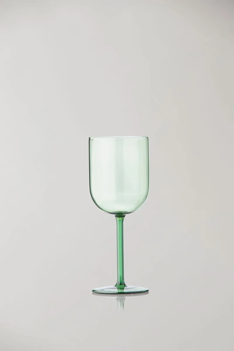 GLASSWARE, WINE GLASS, TALL, 2 PCS, GREEN von Studio About – Produktfoto
