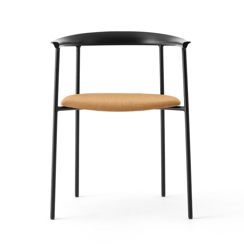 Arc Chair van TAKT in Black tube, Beech Black lacquer, Atlas 461 Golden grainfield – productfoto 3 van 3