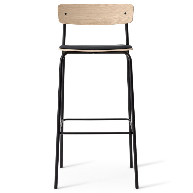 Cross Bar Chair Tube by TAKT in 75 cm, Oak Matt lacquer, Dunes black leather – product photo 2 of 2