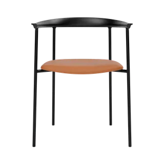 Arc Chair by TAKT in Black tube, Beech Black lacquer, LEAP® cognac – product photo 3 of 3