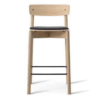 Cross Bar Chair by TAKT in 65 cm, Oak Matt lacquer, Dunes black leather – product photo 2 of 2