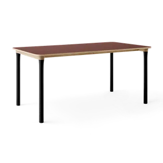 Arc Dining Table by TAKT in Natural oak and black beech, 0751 Deep red nano laminate, None – product photo 2 of 2