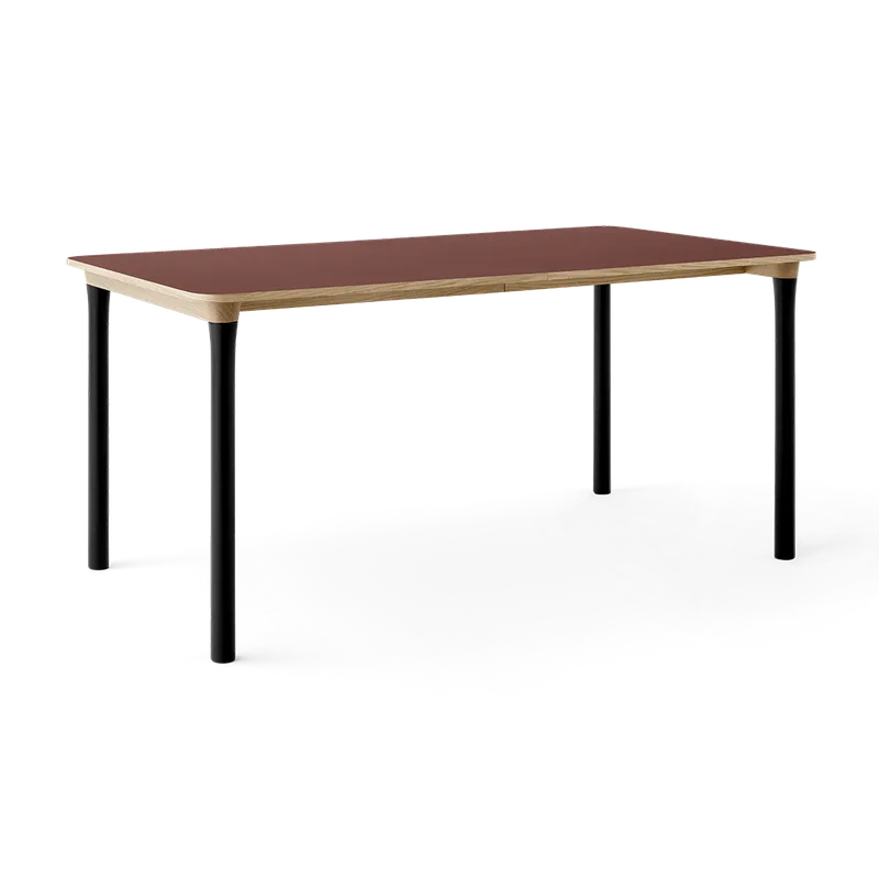 Arc Dining Table by TAKT in Natural oak and black beech, 0751 Deep red nano laminate, None – product photo 2 of 2