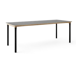 Arc Dining Table by TAKT in Natural oak and black beech, 0752 Light grey nano laminate, Ext-50 0752 Light grey nano laminate – product photo 2 of 2
