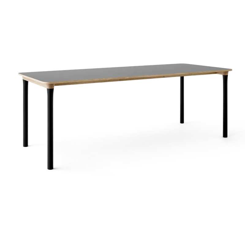 Arc Dining Table by TAKT in Natural oak and black beech, 0752 Light grey nano laminate, Ext-50 0752 Light grey nano laminate – product photo 2 of 2