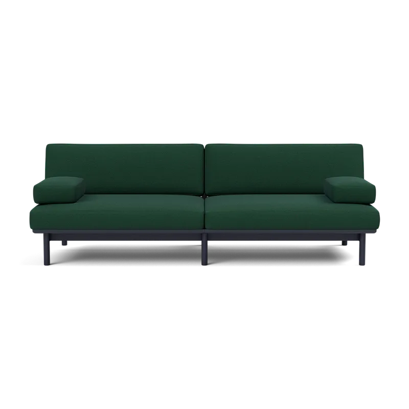 Spoke Sofa by TAKT in Oak Black blue lacquer, Autumn 0971 Dark green, X2 – product photo 2 of 2