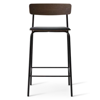 Cross Bar Chair Tube van TAKT in 65 cm, Smoked oak, Dunes black leather – productfoto 2 van 2