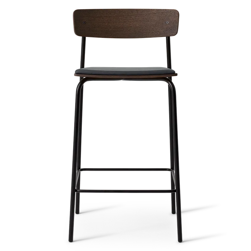 Cross Bar Chair Tube van TAKT in 65 cm, Smoked oak, Dunes black leather – productfoto 2 van 2