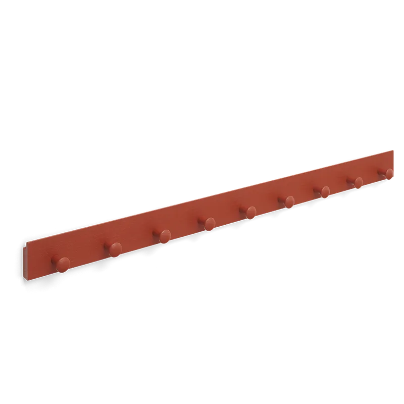Curve Coat Rack by TAKT in 90 cm, Oak Japan red lacquer, None – product photo 2 of 2