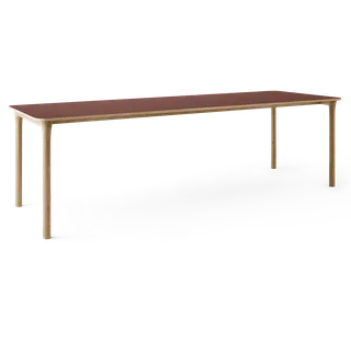Arc Dining Table by TAKT in Natural oak and Natural oak, 0751 Deep red nano laminate, Ext-92 0751 Deep red nano laminate – product photo 2 of 2