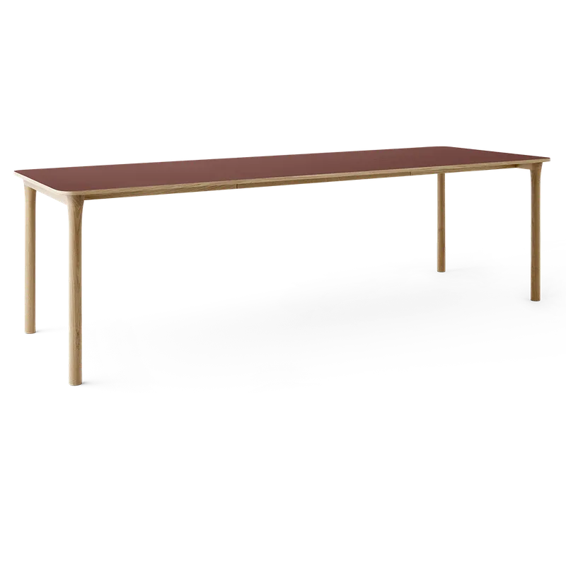 Arc Dining Table by TAKT in Natural oak and Natural oak, 0751 Deep red nano laminate, Ext-92 0751 Deep red nano laminate – product photo 2 of 2