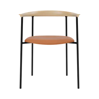 Arc Chair by TAKT in Black tube, Oak Matt lacquer, LEAP® cognac – product photo 3 of 3