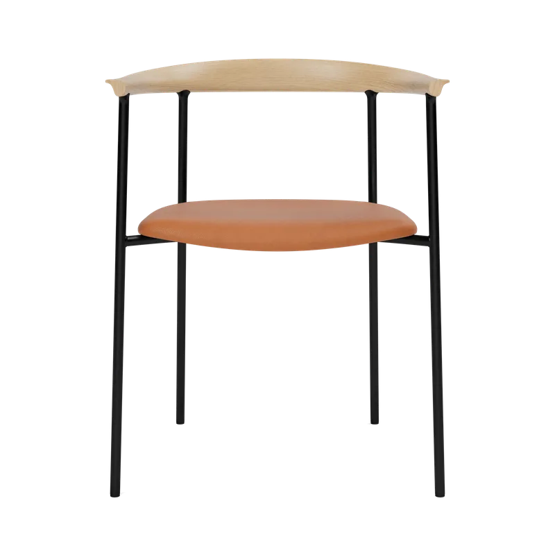 Arc Chair by TAKT in Black tube, Oak Matt lacquer, LEAP® cognac – product photo 3 of 3