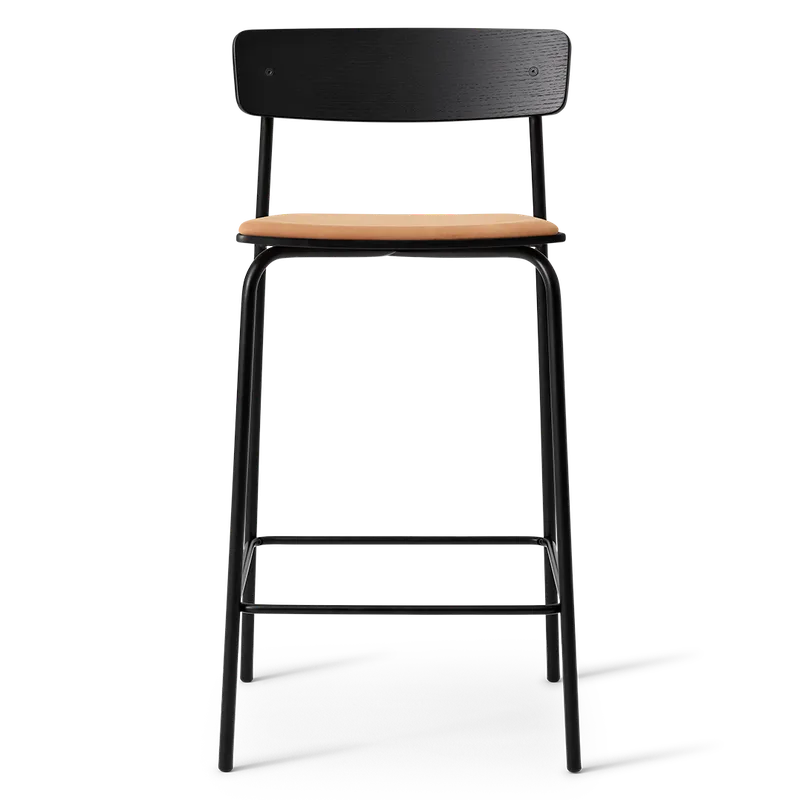 Cross Bar Chair Tube von TAKT in 65 cm, Oak black, Dunes cognac leather – Produktfoto 2 von 2