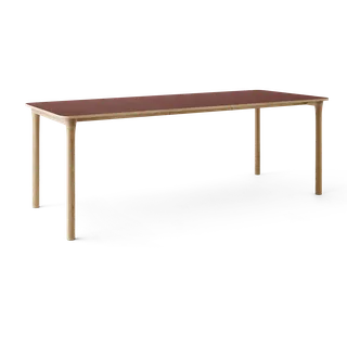 Arc Dining Table by TAKT in Natural oak and Natural oak, 0751 Deep red nano laminate, Ext-50 0751 Deep red nano laminate – product photo 2 of 2