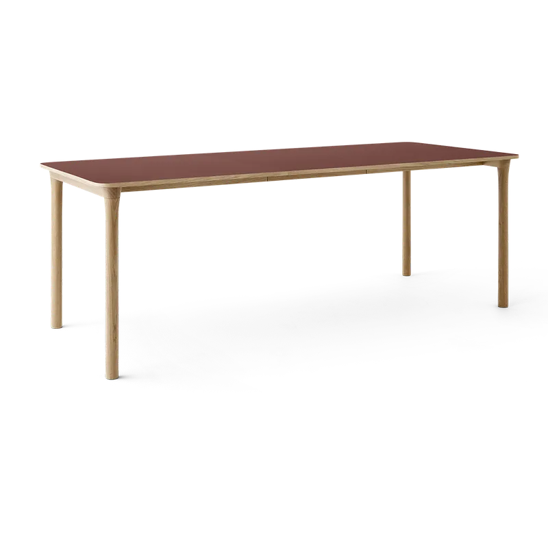 Arc Dining Table by TAKT in Natural oak and Natural oak, 0751 Deep red nano laminate, Ext-50 0751 Deep red nano laminate – product photo 2 of 2