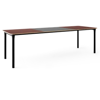 Arc Dining Table by TAKT in Black oak and black oak, 0751 Deep red nano laminate, Ext-92 0752 Light grey nano laminate – product photo 2 of 2
