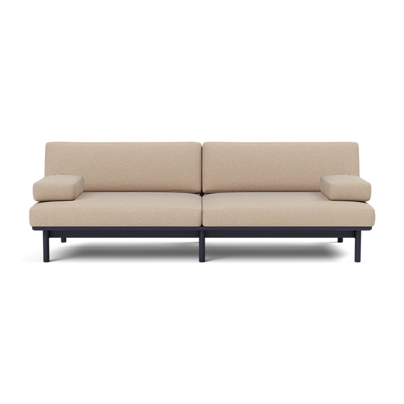 Spoke Sofa von TAKT in Oak Black blue lacquer, Autumn 0331 Warm grey, X2 – Produktfoto 2 von 2