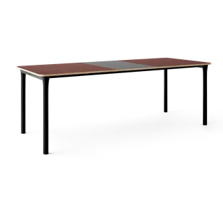 Arc Dining Table by TAKT in Black oak and black oak, 0751 Deep red nano laminate, Ext-50 0752 Light grey nano laminate – product photo 2 of 2