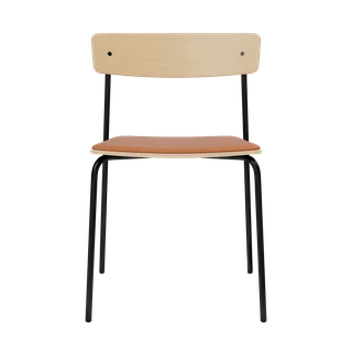 Cross Chair Tube van TAKT in Black tube, Oak Matt lacquer, LEAP® cognac – productfoto 2 van 2