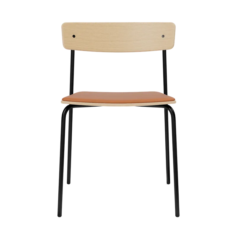 Cross Chair Tube van TAKT in Black tube, Oak Matt lacquer, LEAP® cognac – productfoto 2 van 2