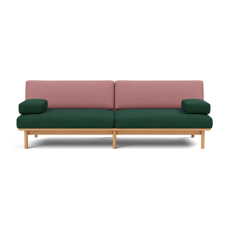 Spoke Sofa von TAKT in Oak Golden oil, Autumn 0971 Dark green, 0651 Rose, X2 – Produktfoto 2 von 2