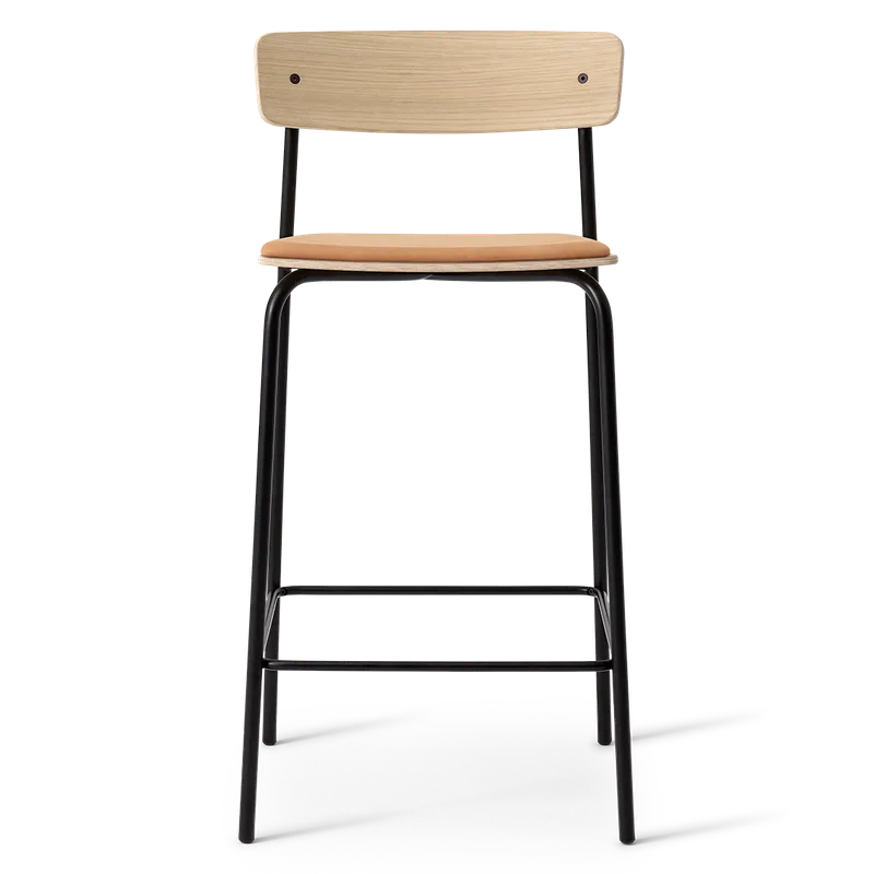 Cross Bar Chair Tube de TAKT en 65 cm, Oak Matt lacquer, Dunes cognac leather – photo du produit 2 sur 2