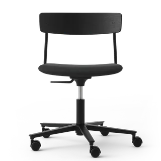 Cross Task Chair de TAKT en Black tube, Oak Black lacquer, Spoor Zea Black Leather, Aucun – photo du produit 2 sur 2