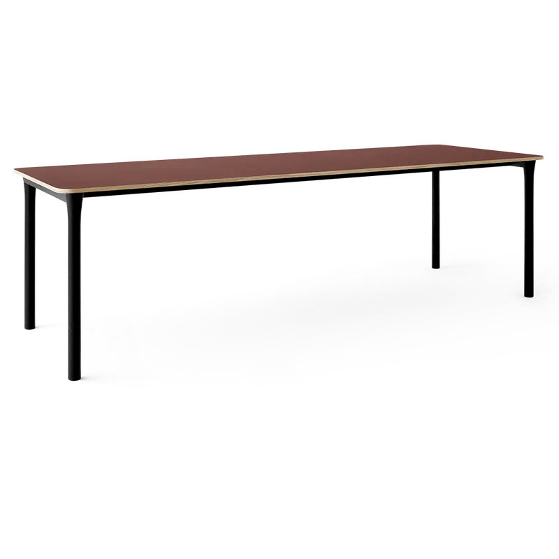 Arc Dining Table by TAKT in Black oak and black oak, 0751 Deep red nano laminate, Ext-92 0751 Deep red nano laminate – product photo 2 of 2
