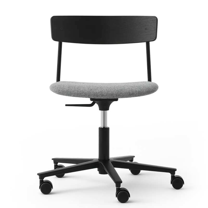 Cross Task Chair by TAKT in Black tube, Oak Black lacquer, Hallingdal 130 Grey, None – product photo 2 of 2