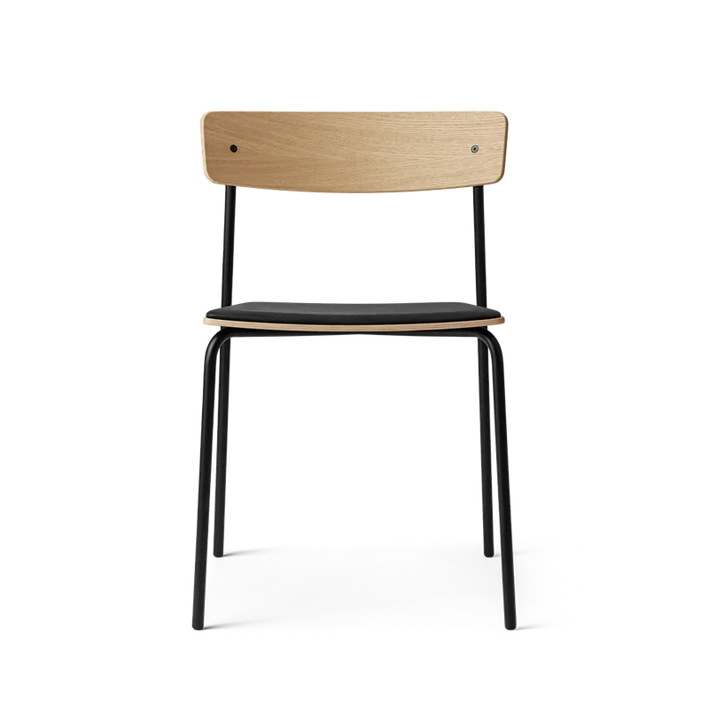 Cross Chair Tube van TAKT in Black tube, Oak Matt lacquer, Spoor Zea Black Leather – productfoto 2 van 2
