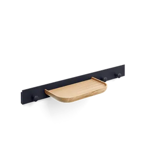 Curve Coat Rack van TAKT in 60 cm, Oak Black blue lacquer, Oak Matt lacquer – productfoto 2 van 2