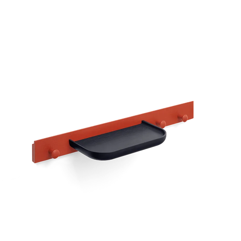 Curve Coat Rack by TAKT in 60 cm, Oak Japan red lacquer, Oak Black blue lacquer – product photo 2 of 2