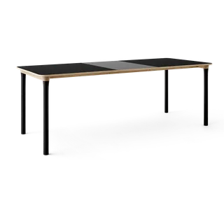 Arc Dining Table by TAKT in Natural oak and black beech, 0720 Black nano laminate, Ext-50 0752 Light grey nano laminate – product photo 2 of 2