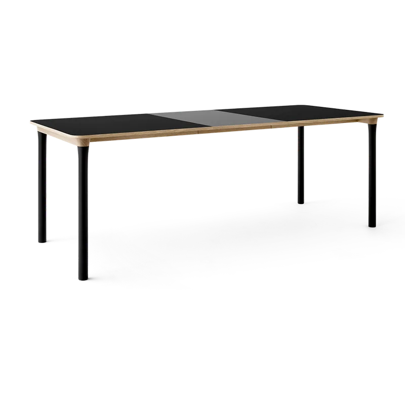 Arc Dining Table by TAKT in Natural oak and black beech, 0720 Black nano laminate, Ext-50 0752 Light grey nano laminate – product photo 2 of 2