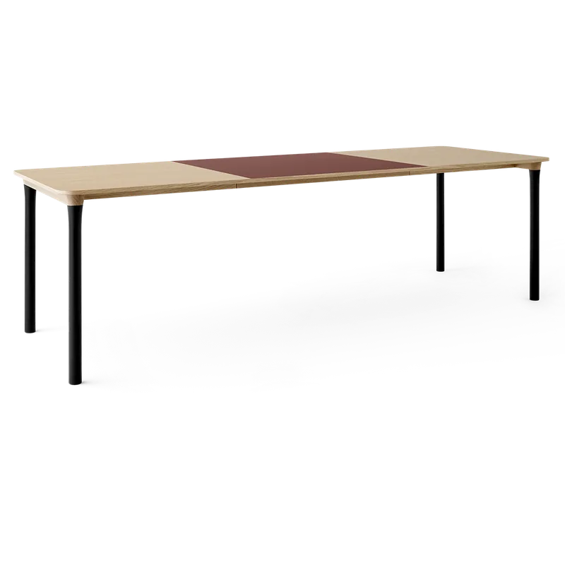 Arc Dining Table by TAKT in Natural oak and black beech, Oak veneer, Ext-92 0751 Deep red nano laminate – product photo 2 of 2