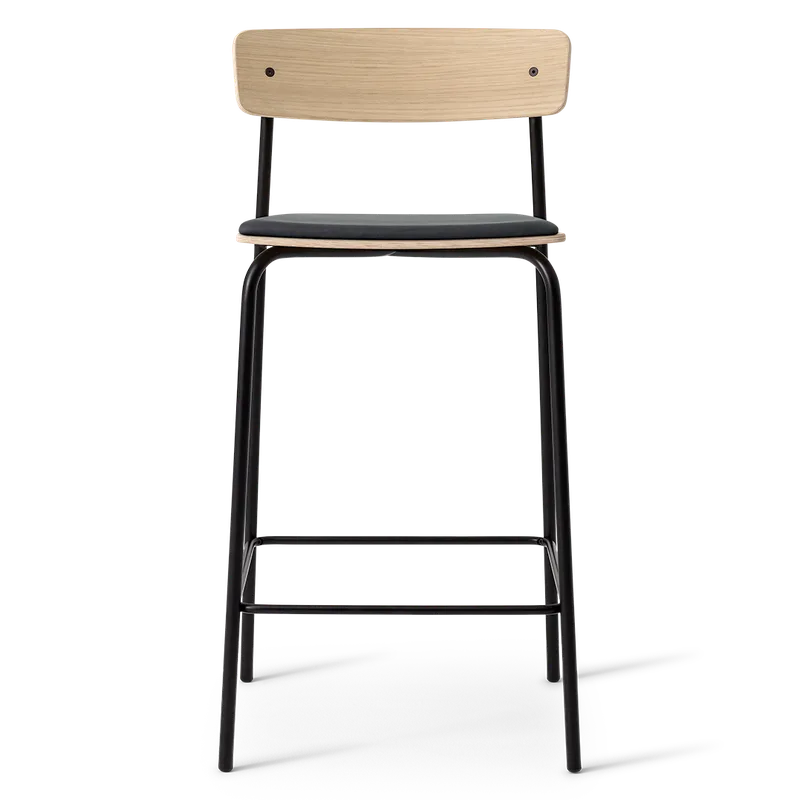 Cross Bar Chair Tube von TAKT in 65 cm, Oak Matt lacquer, Dunes black leather – Produktfoto 2 von 2