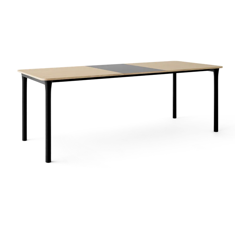 Arc Dining Table by TAKT in Black oak and black oak, Oak veneer, Ext-50 0752 Light grey nano laminate – product photo 2 of 2
