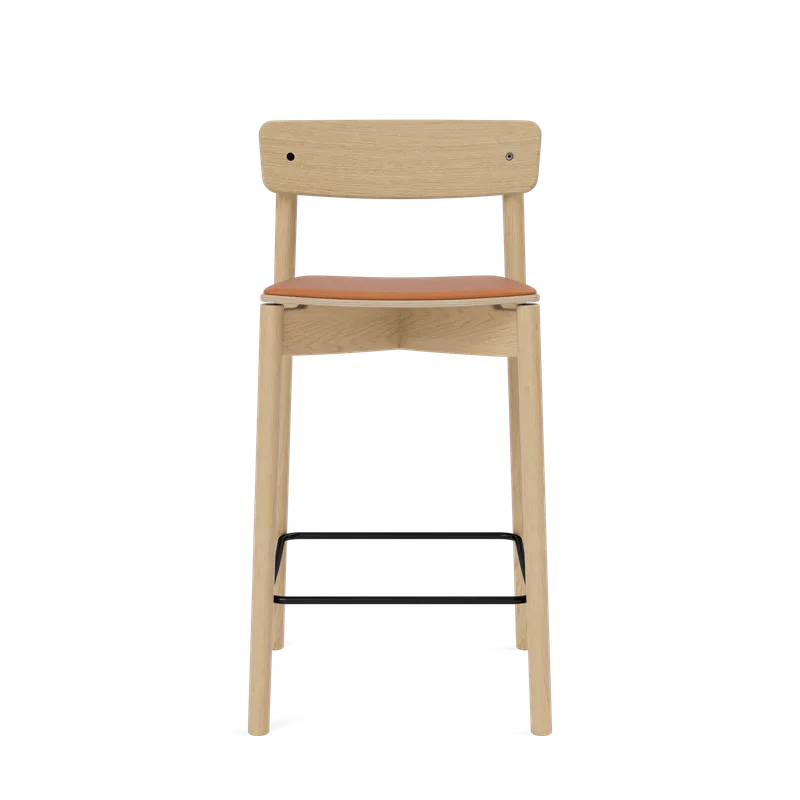 Cross Bar Chair by TAKT in 65 cm, Oak Matt lacquer, LEAP® cognac – product photo 2 of 2