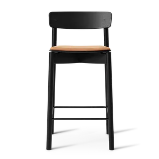 Cross Bar Chair von TAKT in 65 cm, Oak black, Dunes cognac leather – Produktfoto 2 von 2