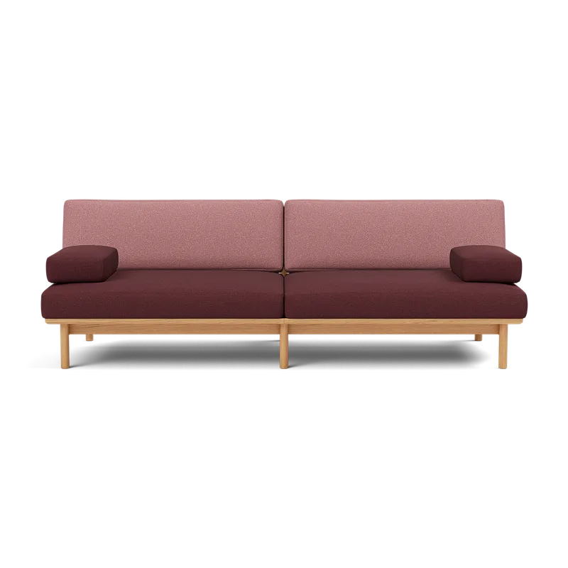 Spoke Sofa von TAKT in Oak Golden oil, Autumn 0681 Dark red, 0651 Rose, X2 – Produktfoto 2 von 2
