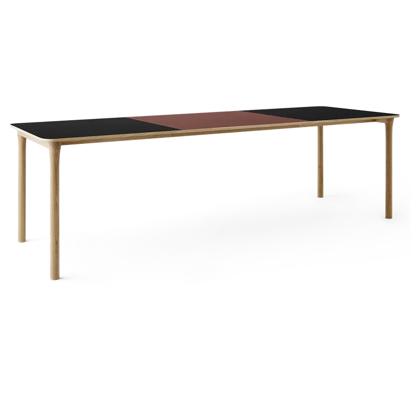 Arc Dining Table von TAKT in Natural oak and Natural oak, 0720 Black nano laminate, Ext-92 0751 Deep red nano laminate – Produktfoto 2 von 2