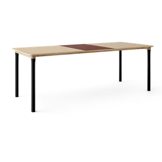 Arc Dining Table by TAKT in Natural oak and black beech, Oak veneer, Ext-50 0751 Deep red nano laminate – product photo 2 of 2