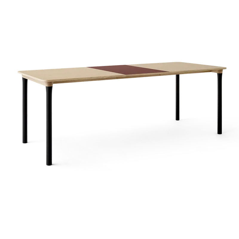 Arc Dining Table by TAKT in Natural oak and black beech, Oak veneer, Ext-50 0751 Deep red nano laminate – product photo 2 of 2