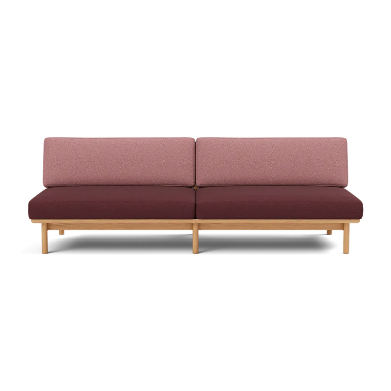Spoke Sofa by TAKT in Oak Golden oil, Autumn 0681 Dark red, 0651 Rose, None – product photo 2 of 2