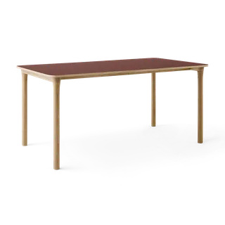 Arc Dining Table by TAKT in Natural oak and Natural oak, 0751 Deep red nano laminate, None – product photo 2 of 2