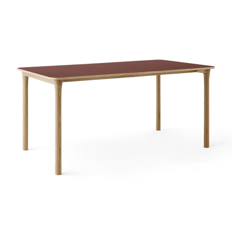 Arc Dining Table by TAKT in Natural oak and Natural oak, 0751 Deep red nano laminate, None – product photo 2 of 2